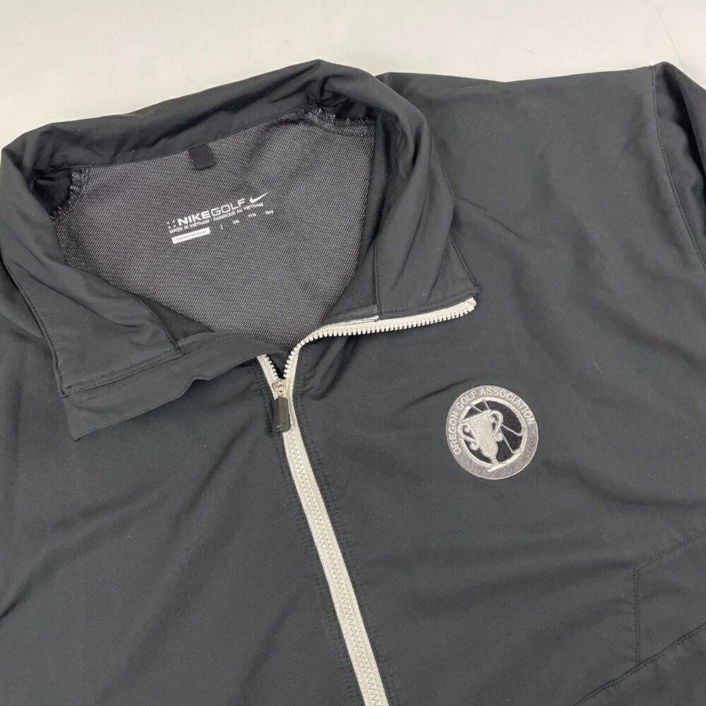 Nike Golf Full Zip Windbreaker Jacket Men’s 2XL Black Lightweight  Oregon Golf